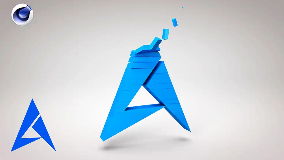 C4D标志切片组合动画工程 SLICE LOGO