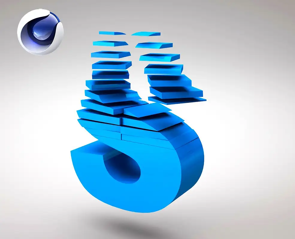 C4D旋转切片文字动画工程模板