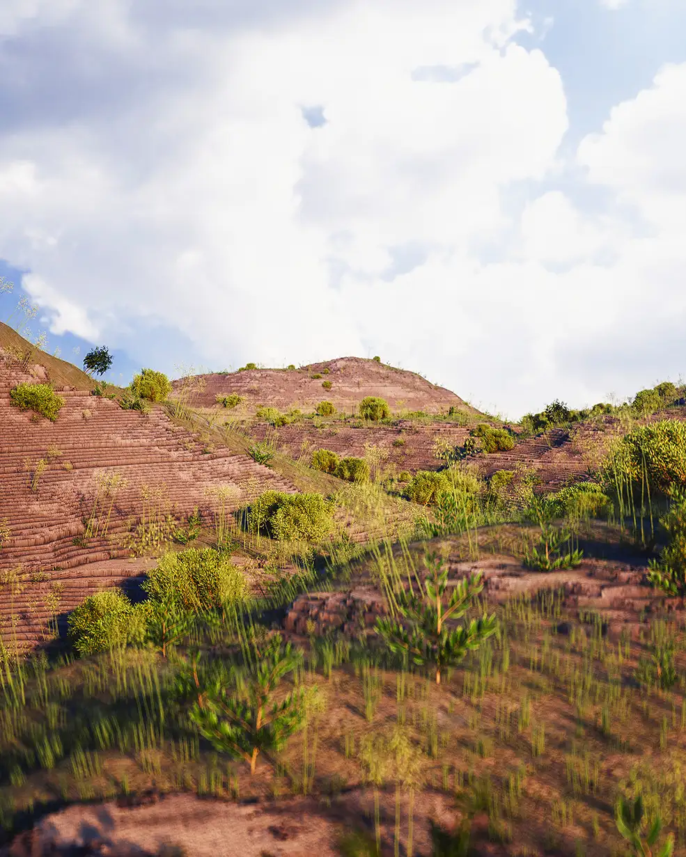 C4D实用工程第670季：野外山坡场景C4D工程 C4D Project[Cinema4D - Octane]