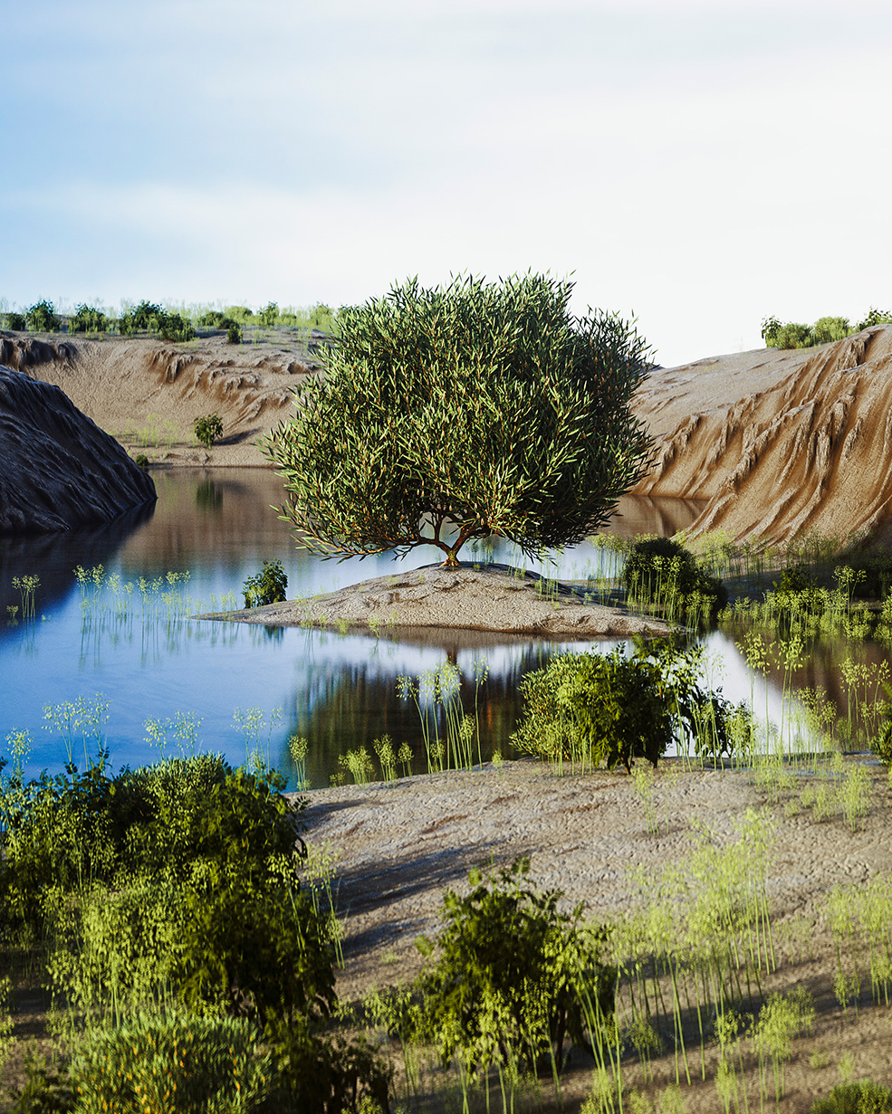 C4D实用工程第672季：山沟里的水坑场景C4D工程 C4D Project[Cinema4D - Octane]