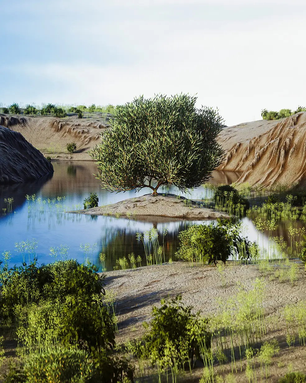 C4D实用工程第672季：山沟里的水坑场景C4D工程 C4D Project[Cinema4D - Octane]