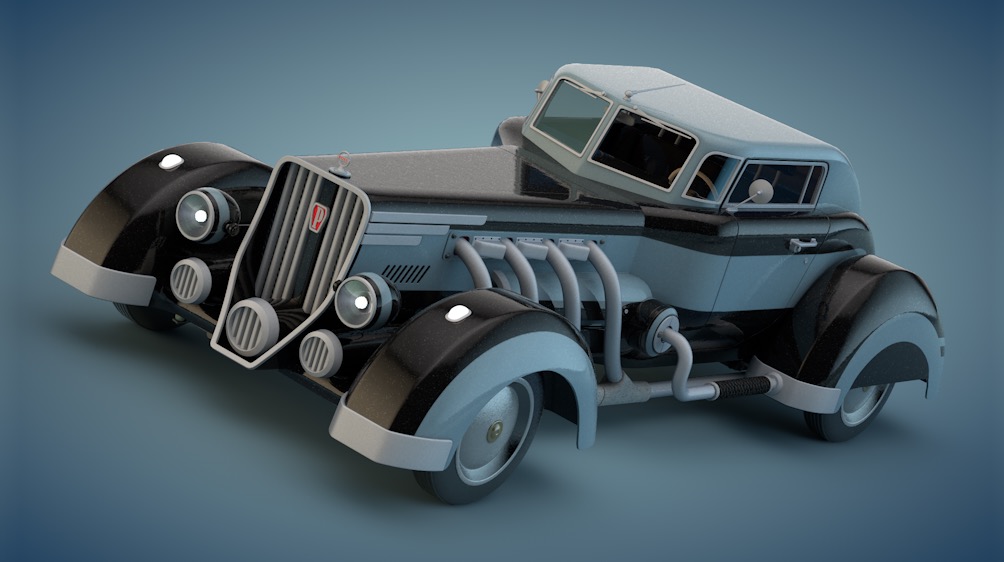 复古老爷车C4D模型 Car Boss