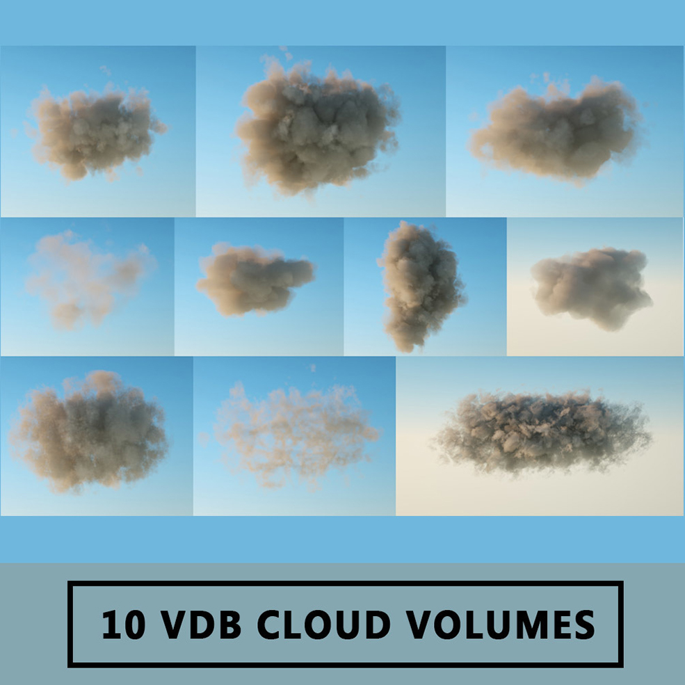 10组天空云团素材 10 VDB Cloud Volumes（VDB格式）