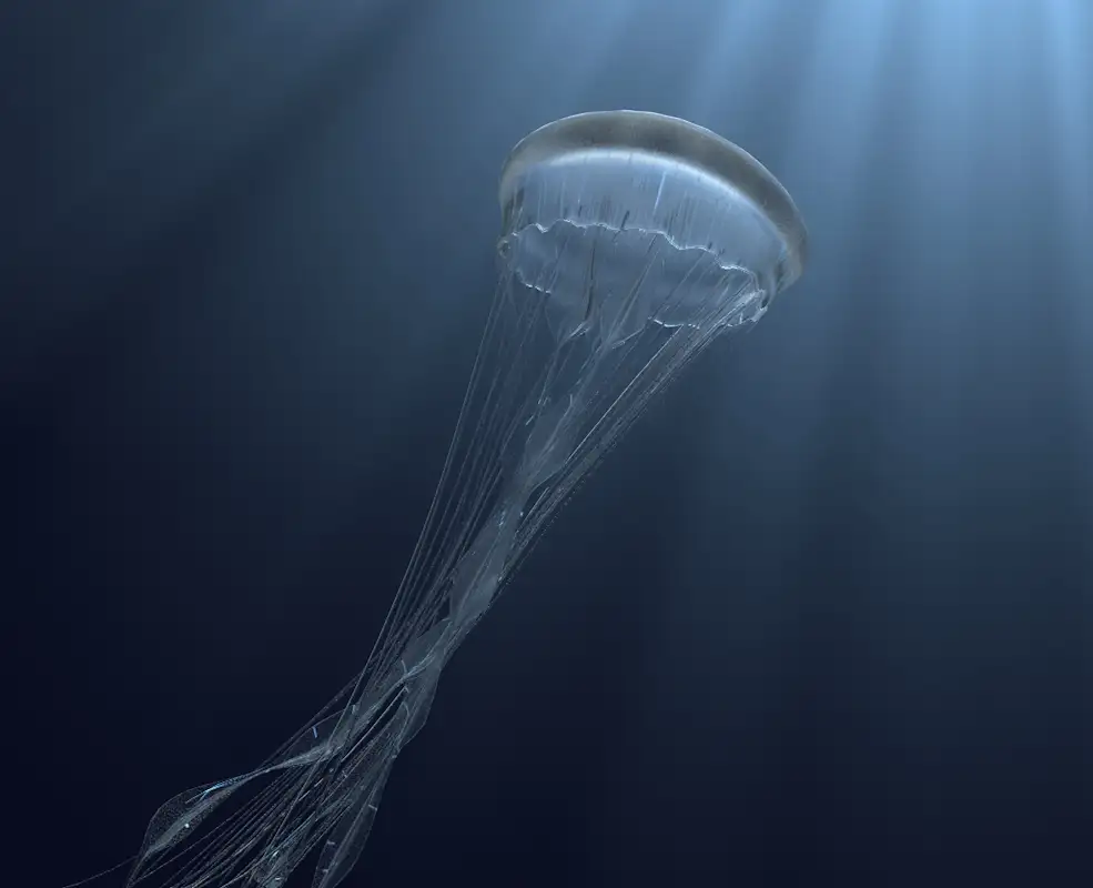 C4D水母游动动画模型工程 Procedural Bioluminescent Jelly
