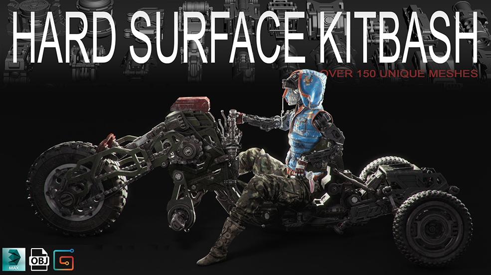 150多件硬面机械结构模型合集 Hard Surface Kitbash Vol.1 - C4D之家 - oleg-ushenok-kitbash-cover.jpg