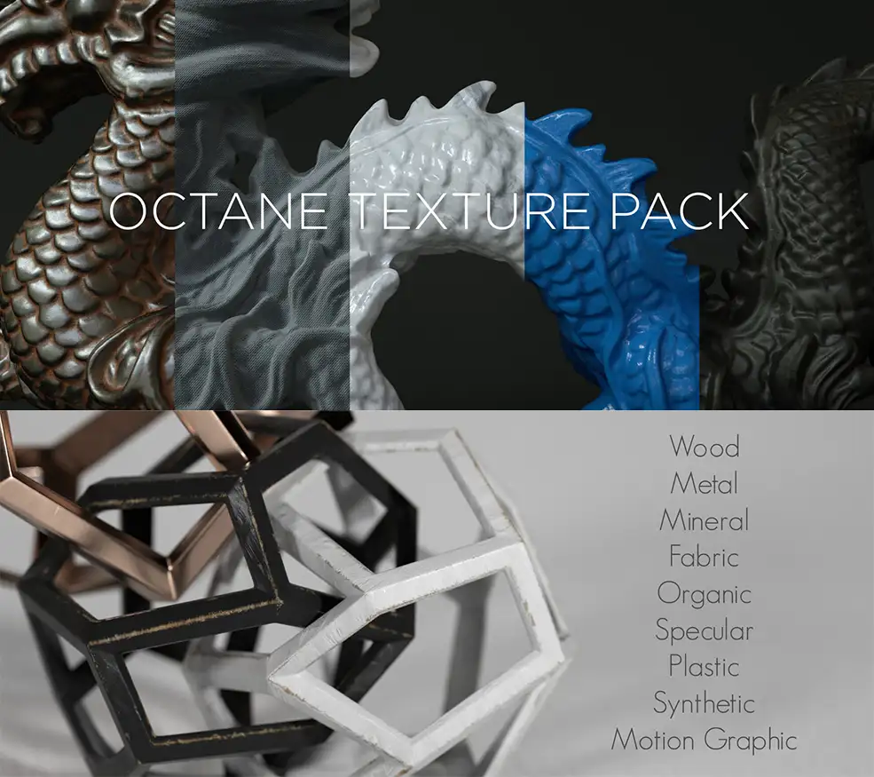 100多个C4D Octane材质预设合集 Octane Texture Pack Pro - C4D之家 - octane-texture-packe-head.jpg