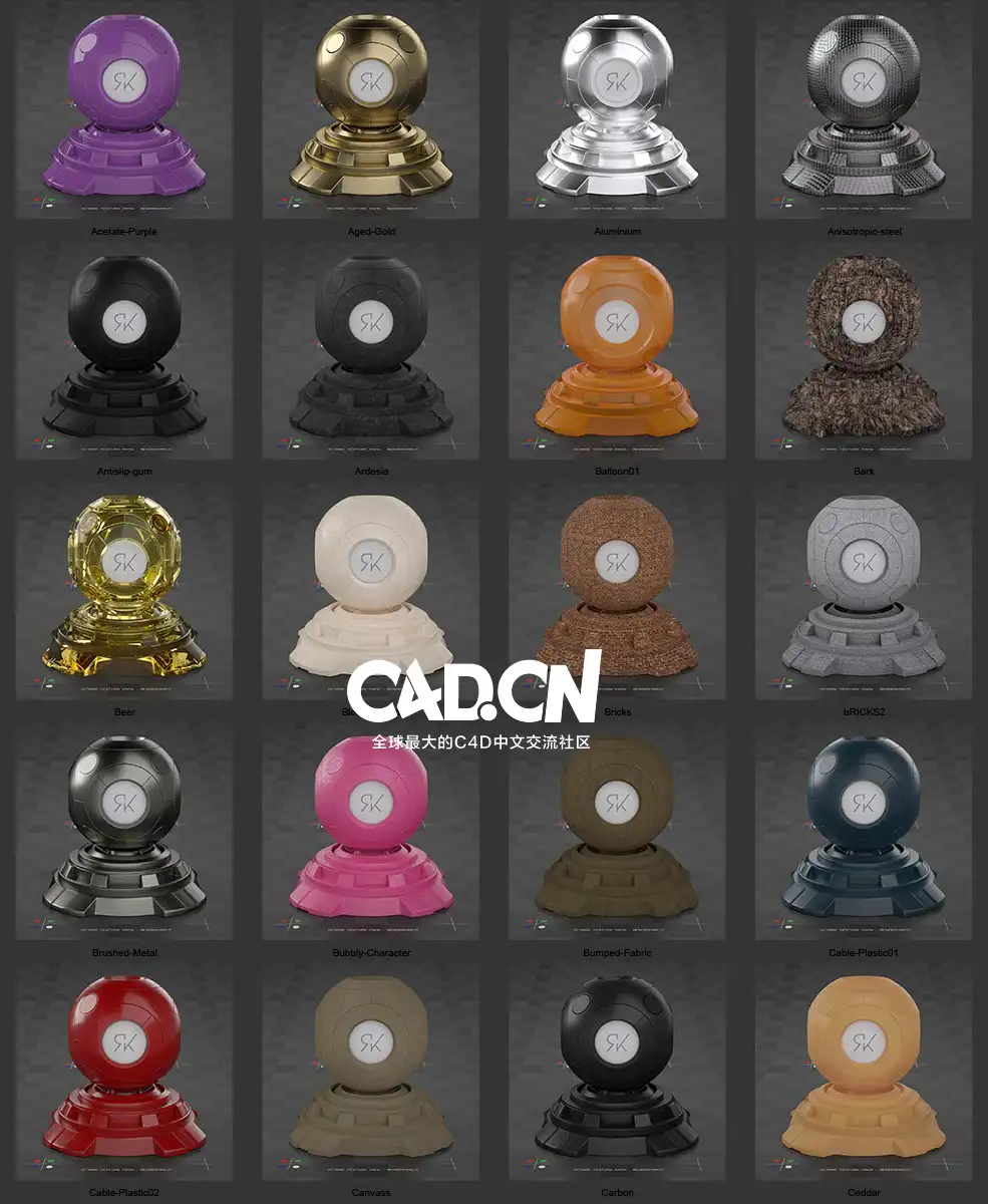100多个C4D Octane材质预设合集 Octane Texture Pack Pro - C4D之家 - 未命名-1.jpg