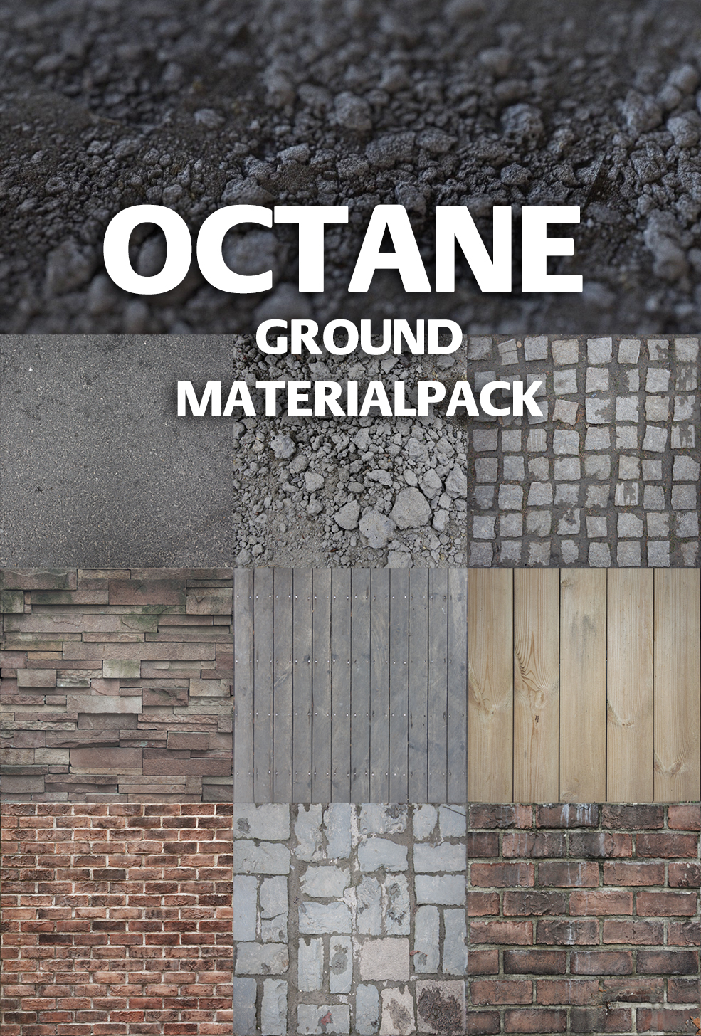 10个Octane建筑材质贴图 Octane Ground Material Pack