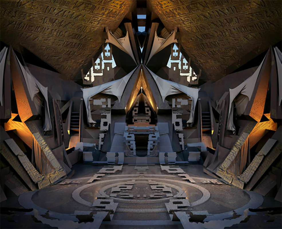C4D Octane Renderer低面地下宫殿模型 C4d Poly Totemic