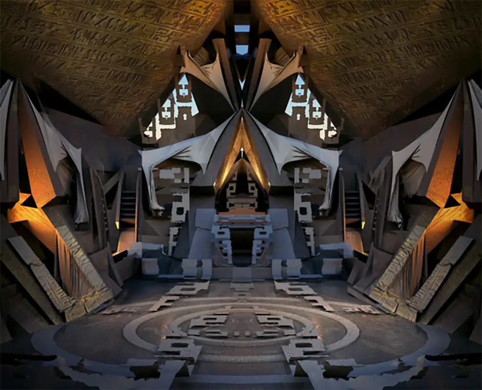 C4D Octane Renderer低面地下宫殿模型 C4d Poly Totemic
