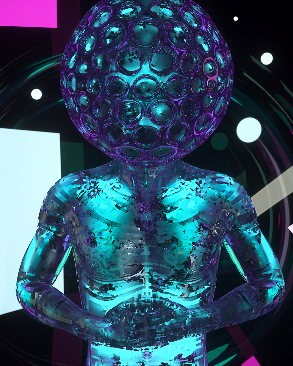 C4D Octane Renderer镂空科幻人物创意工程 Introverted Hive