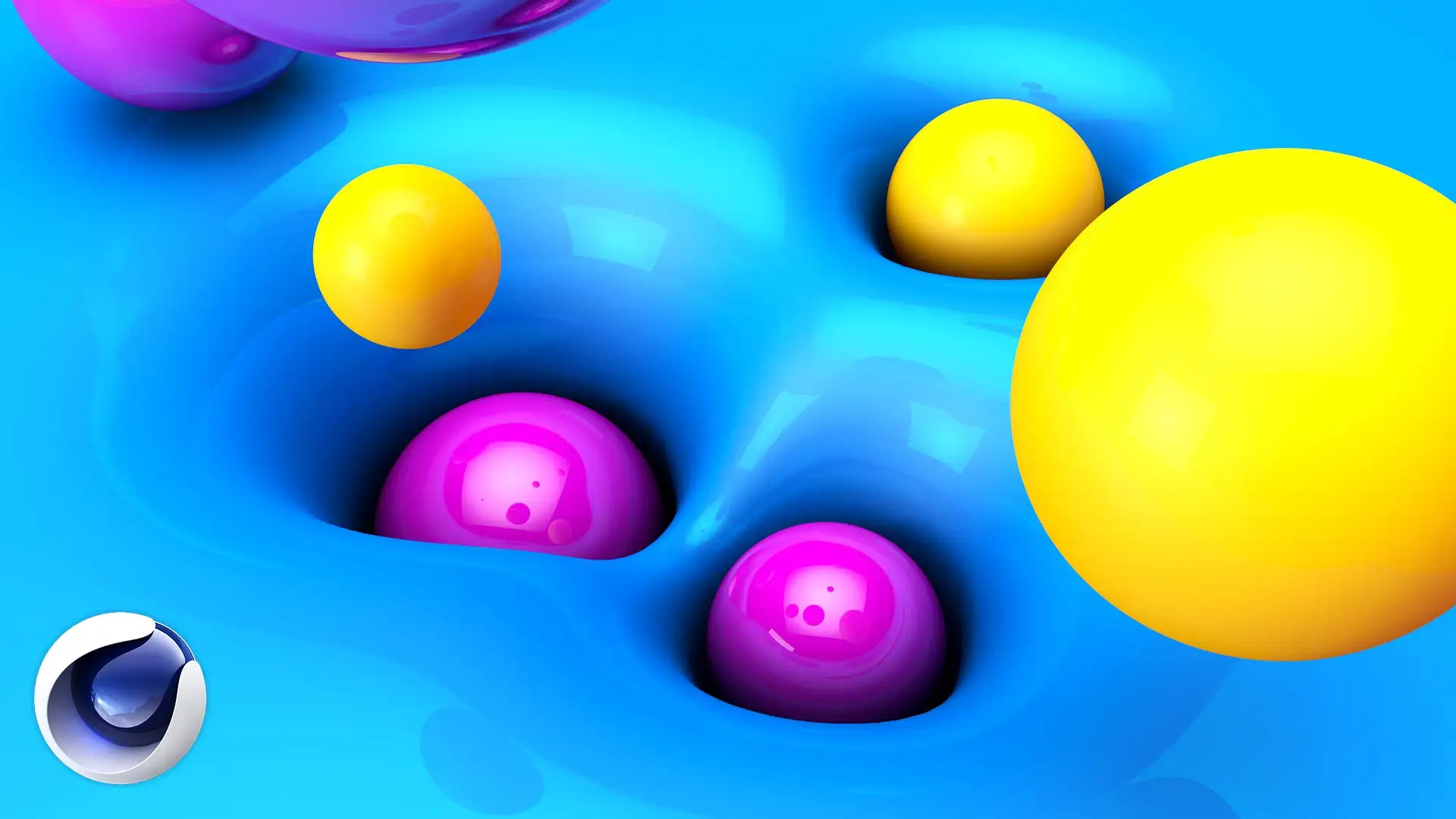 C4D圆球砸出小坑动画工程 Cinema 4D Create Smooth Collision Deformer