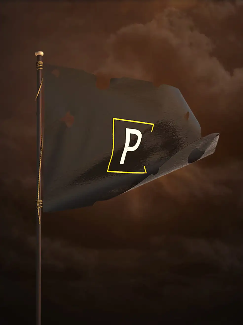 飘扬的破旗帜C4D动画模型 Flag Medieval