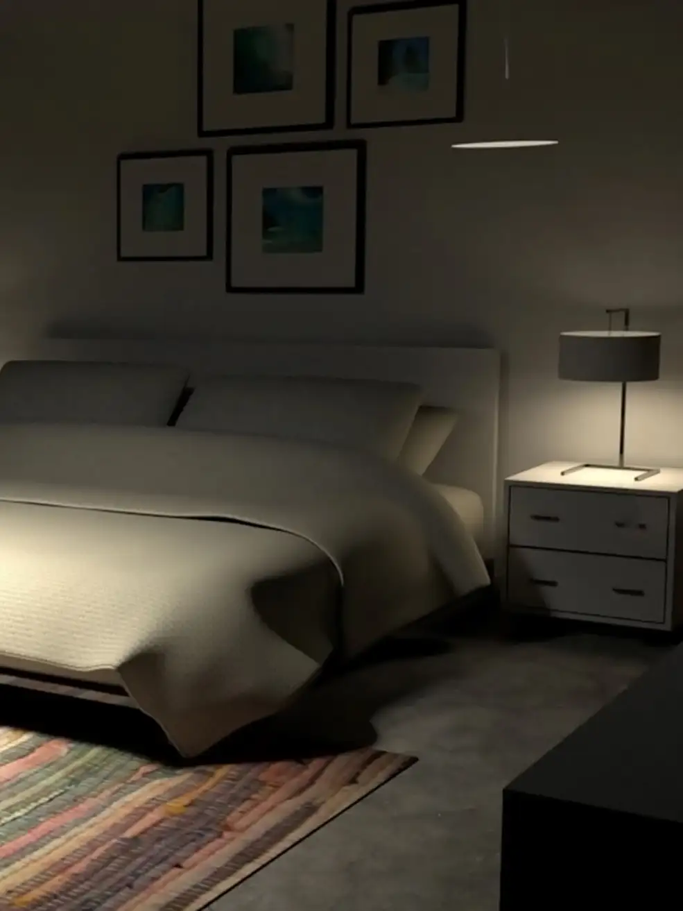 C4D Arnold室内卧室场景模型 Interior Room Scene Bedroom