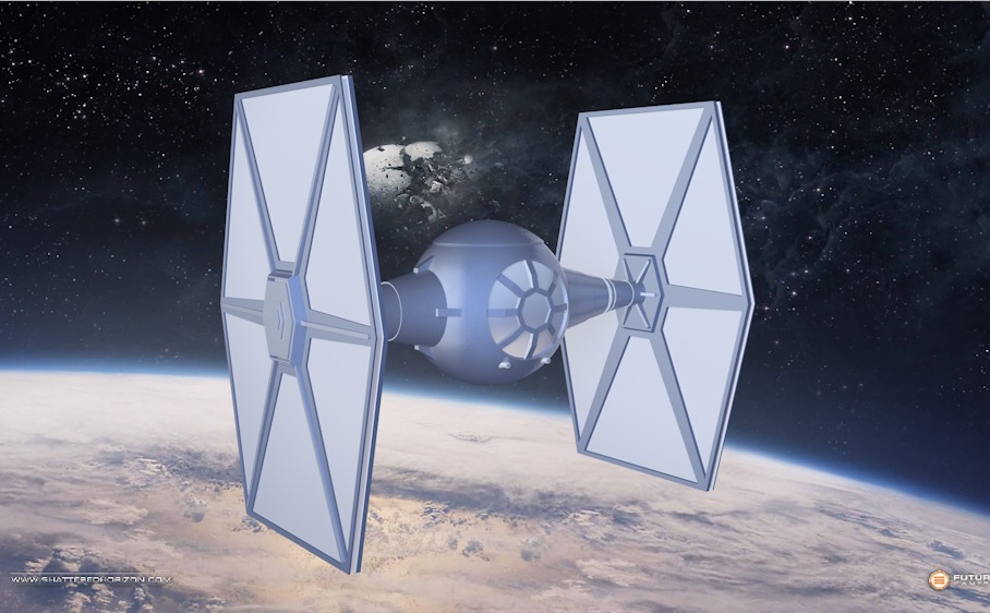 科幻太空卫星C4D模型 Tie Fighter