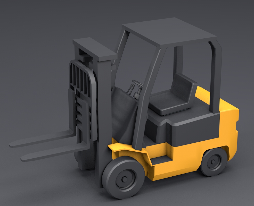 卡通叉车C4D模型 Forklift