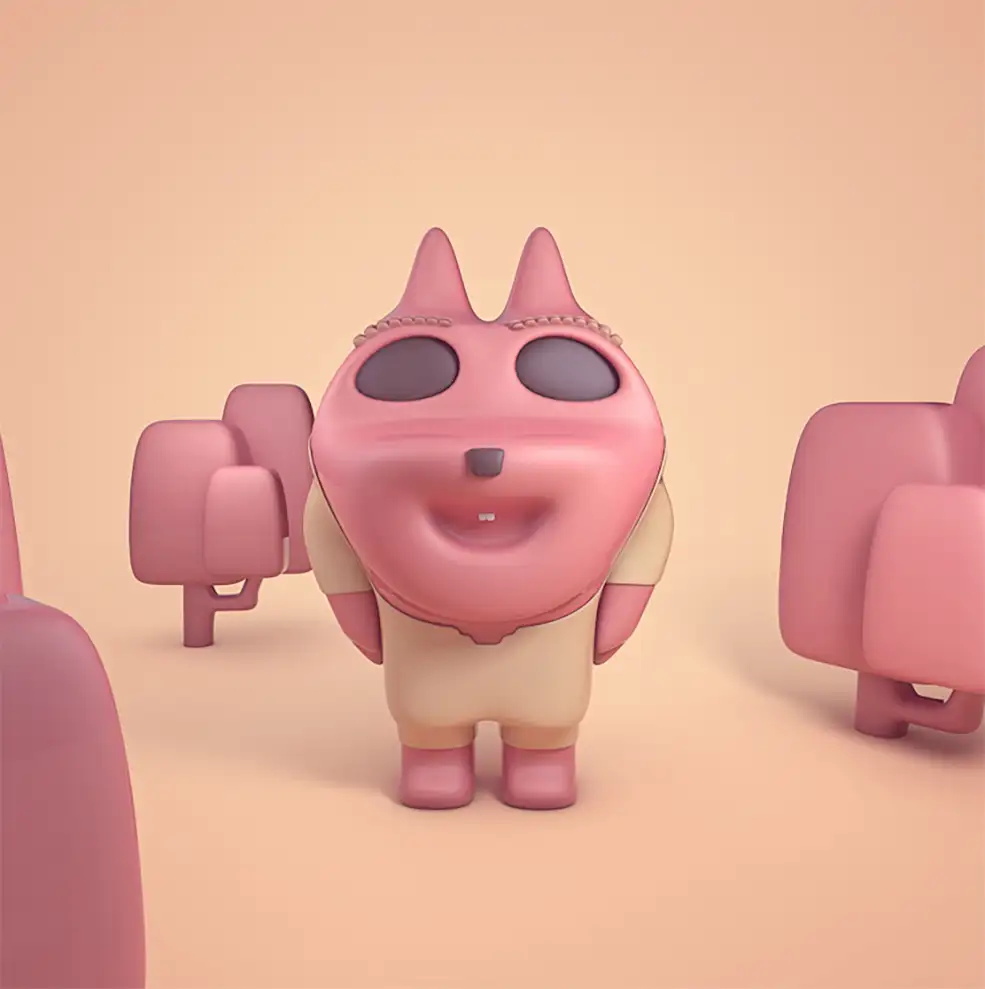 C4D卡通抽象的宠物狗形象模型 Cartoon pet dog（S387-小黑 原创作品） - C4D之家 - 未标题-1.jpg