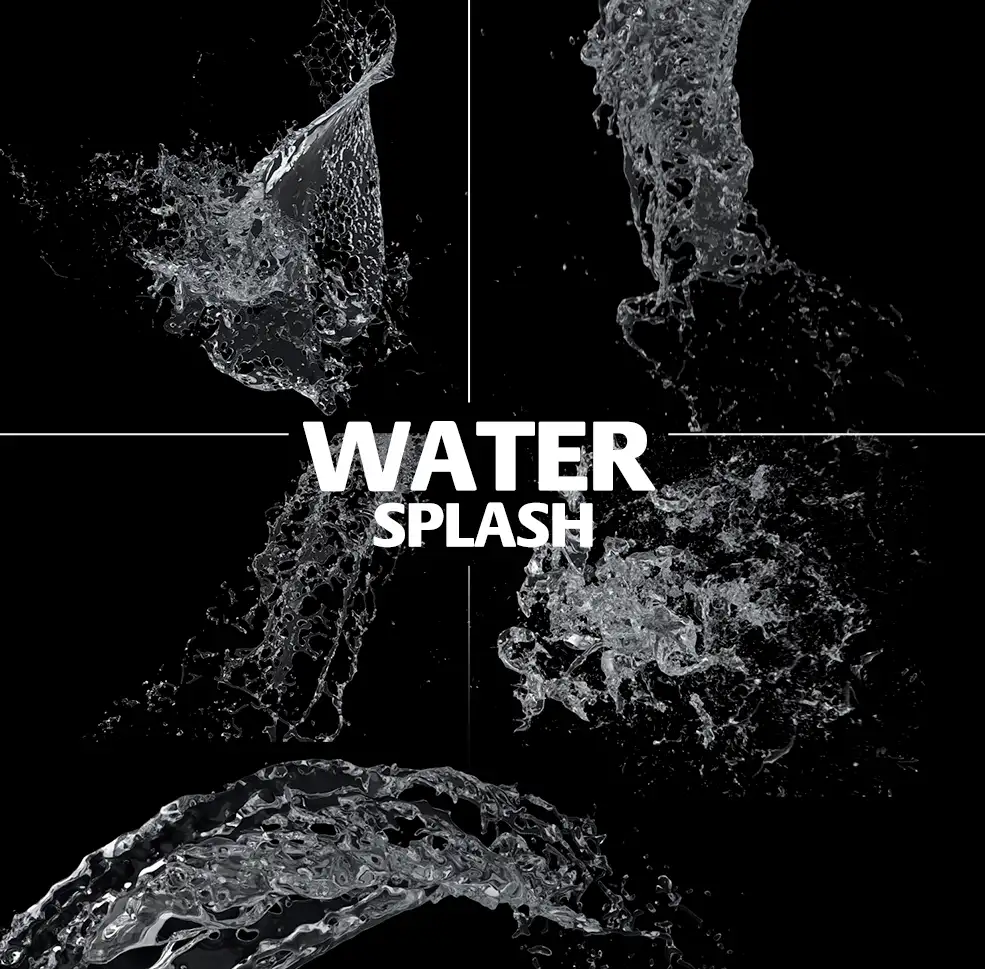 8个流水 泼水流动视频素材 Water splash pack 02