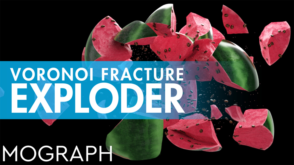 C4D使用X-Particles模拟西瓜爆炸教程 Explode Voronoi Fractures Like A Boss