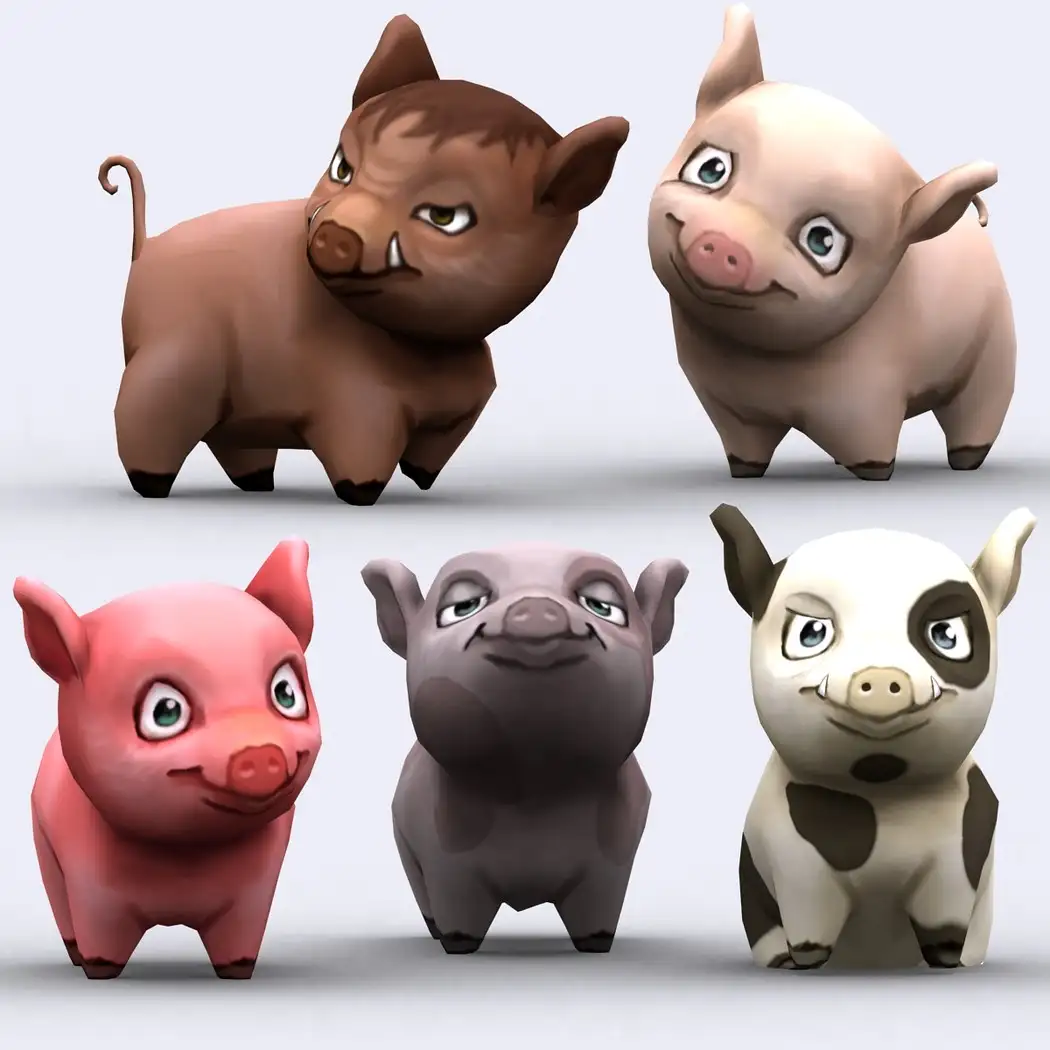 卡通低面多边形动物3D模型 Cubebrush – 3DRT – Chibii animals - C4D之家 - big_0b192f76a9.jpg