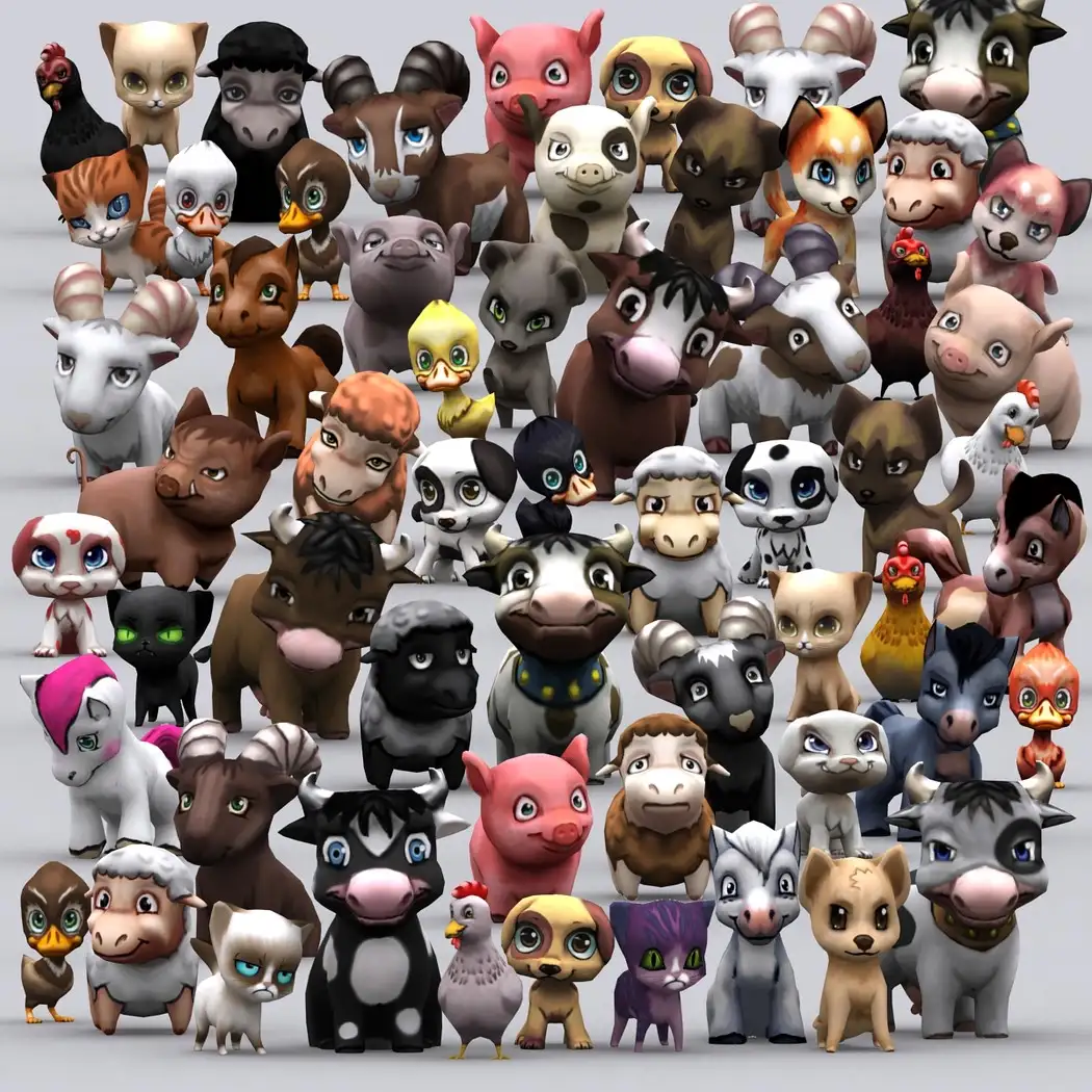 卡通低面多边形动物3D模型 Cubebrush – 3DRT – Chibii animals - C4D之家 - big_c1b6f5ed79.jpg