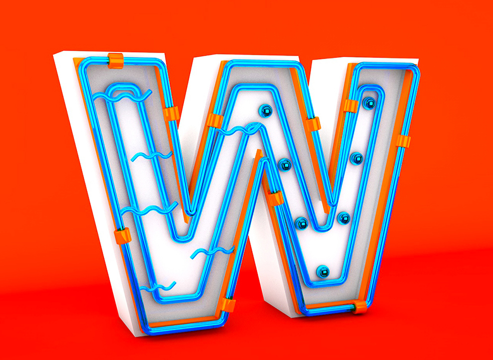 C4D灯管创意文字工程 Abstract Typography Text