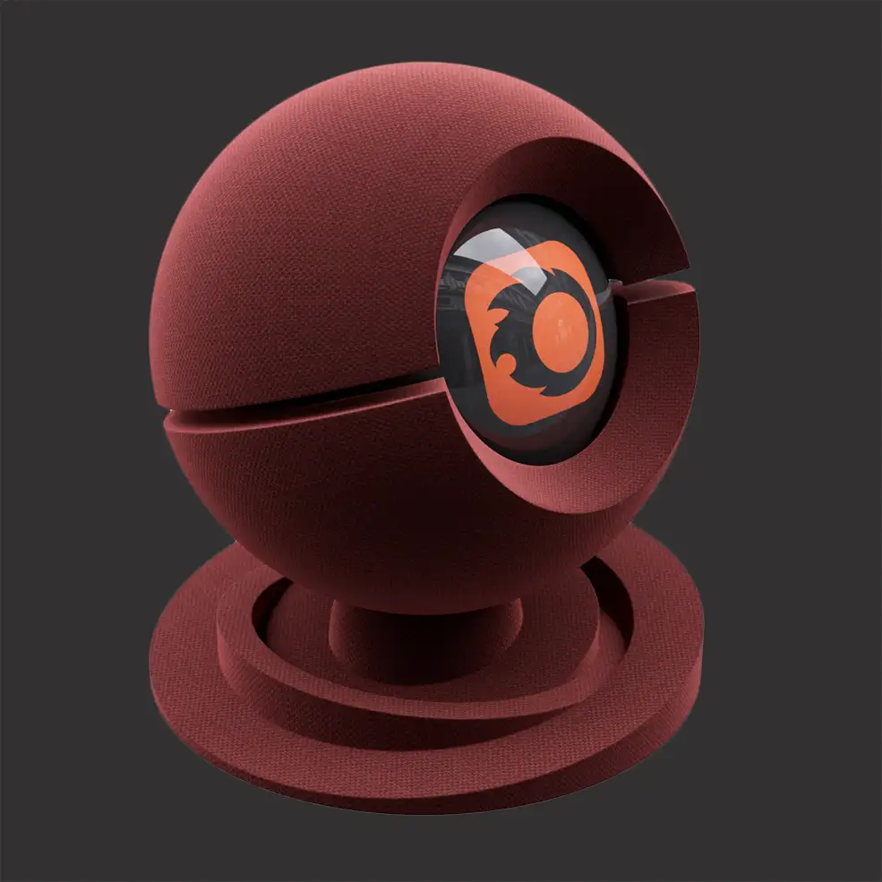 C4D CORONA红色布料材质 corona fabric red