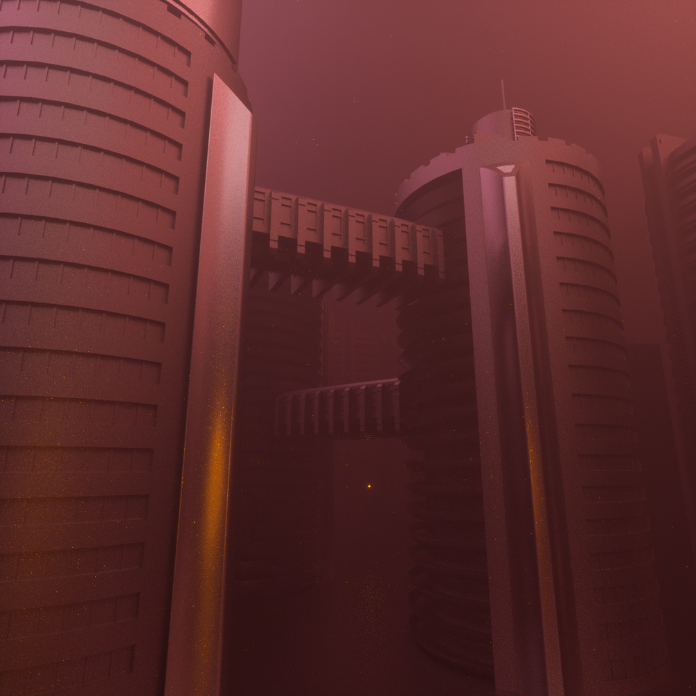 C4D Octane Renderer科幻城市街道穿梭 建筑物破碎动画工程