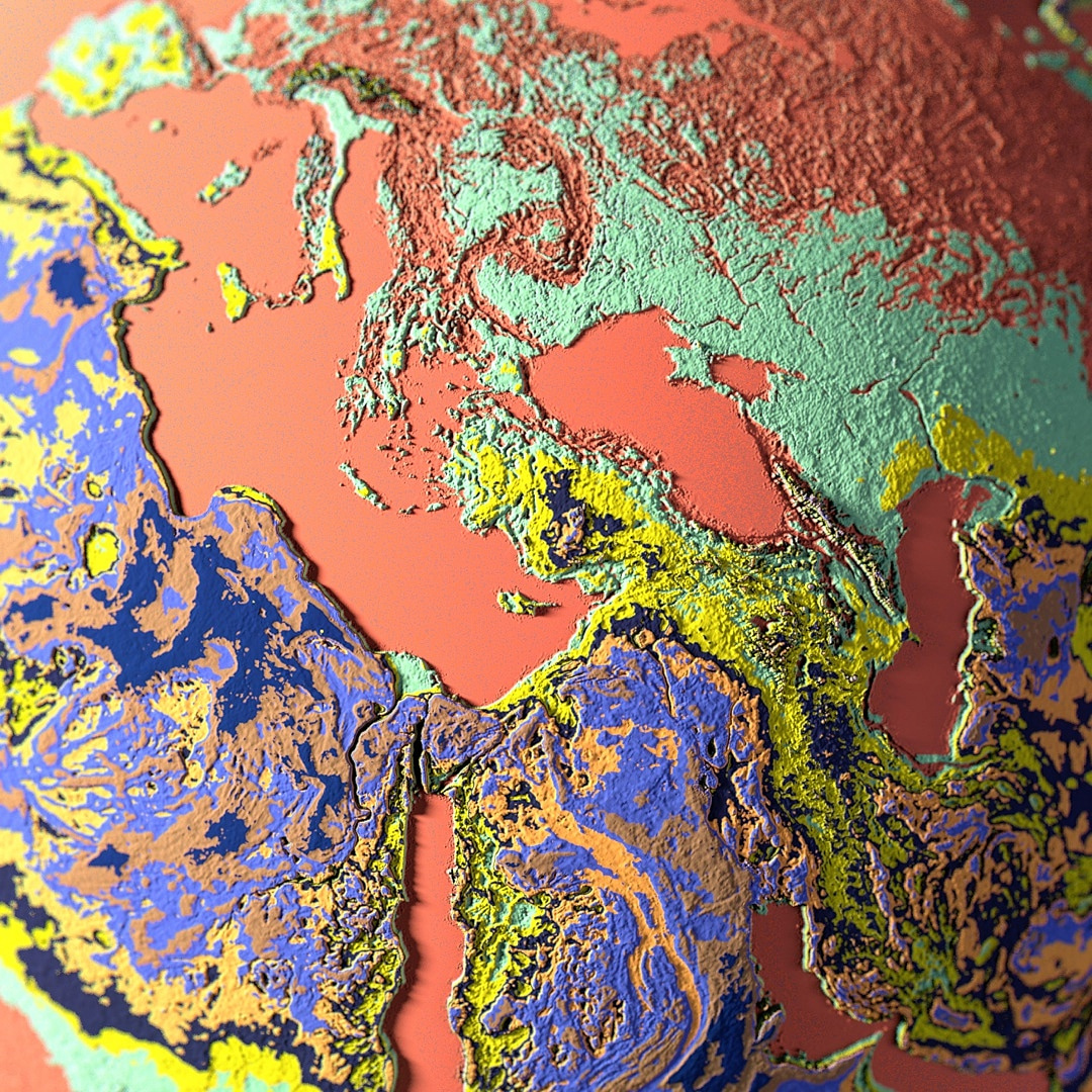 C4D多彩的立体地球创意工程 MOIST MACRO