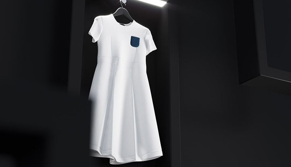 白色连衣裙C4D模型 Dress