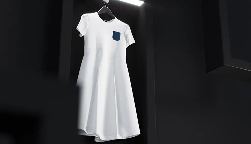 白色连衣裙C4D模型 Dress