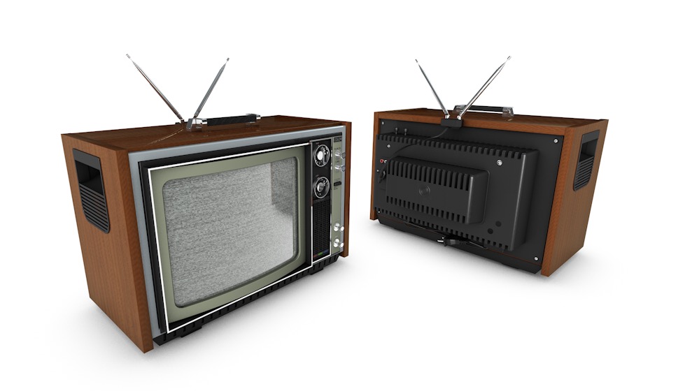 复古电视机 旧款电视C4D模型 Retro TV
