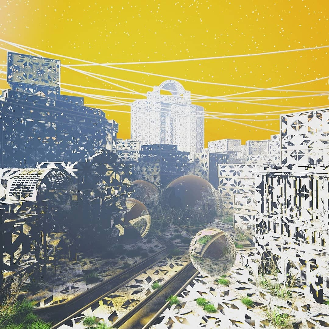 C4D x-particles镂空城市创意工程 SILICON ORBIS