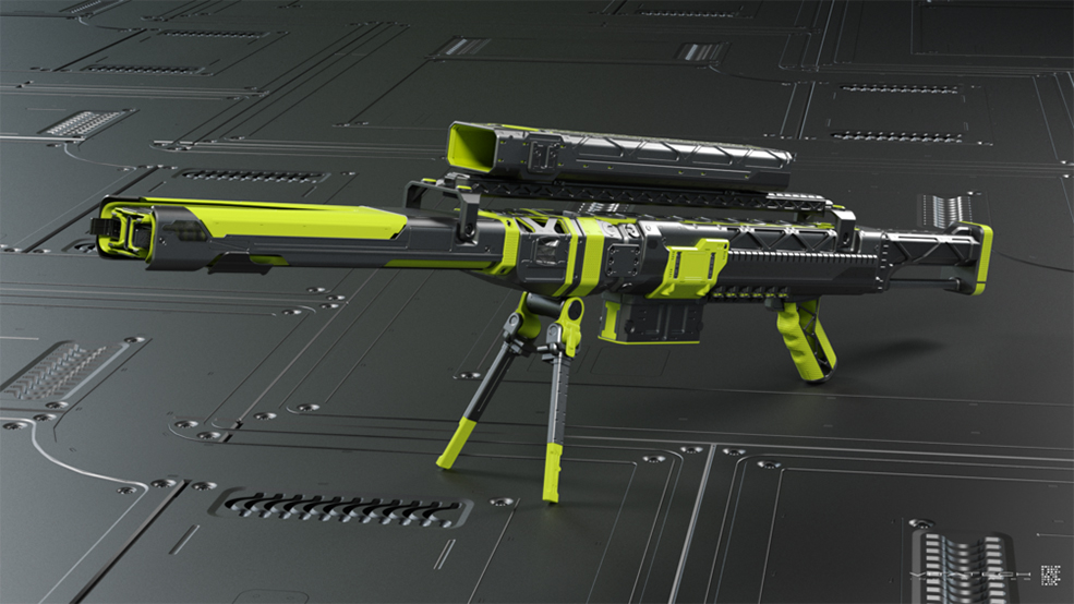 C4D Corona科幻概念激光狙击步枪模型 Sci-fi concept laser sniper rifle - C4D之家 - 1.jpg