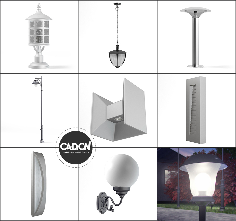 26个室外路灯3D模型 CGAxis – Exterior Lamps 3D Models Collection – Volume 94