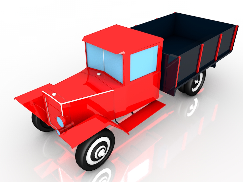 C4D低面多边形卡车模型 Truck