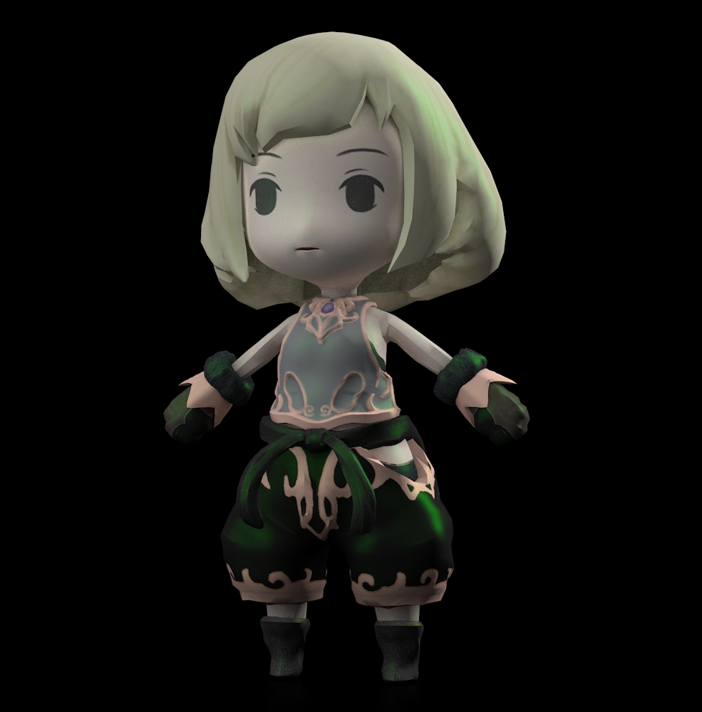 日本摔跤小女孩卡通人物C4D模型 Cartoon girl