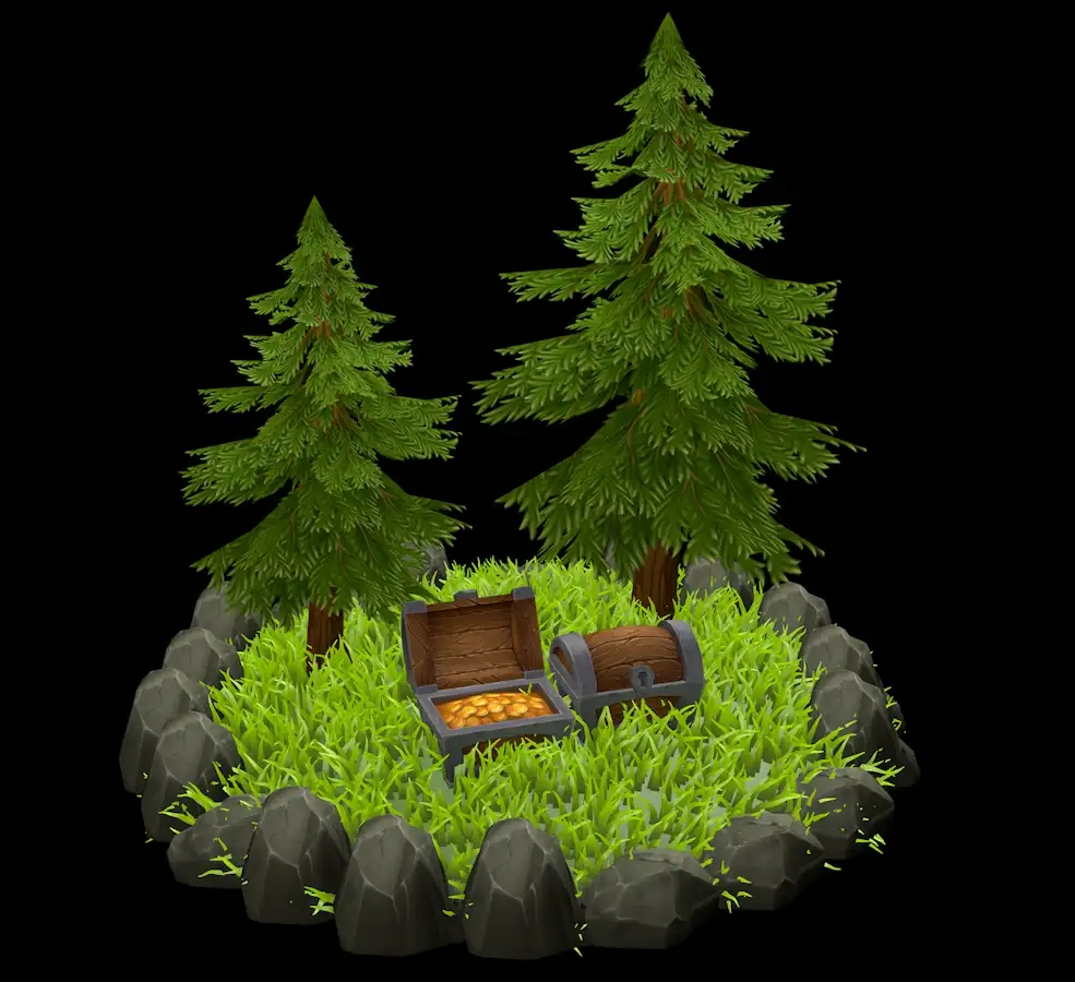 低面卡通松树宝箱场景C4D模型 Pine tree box - C4D之家 - 场景6.jpg