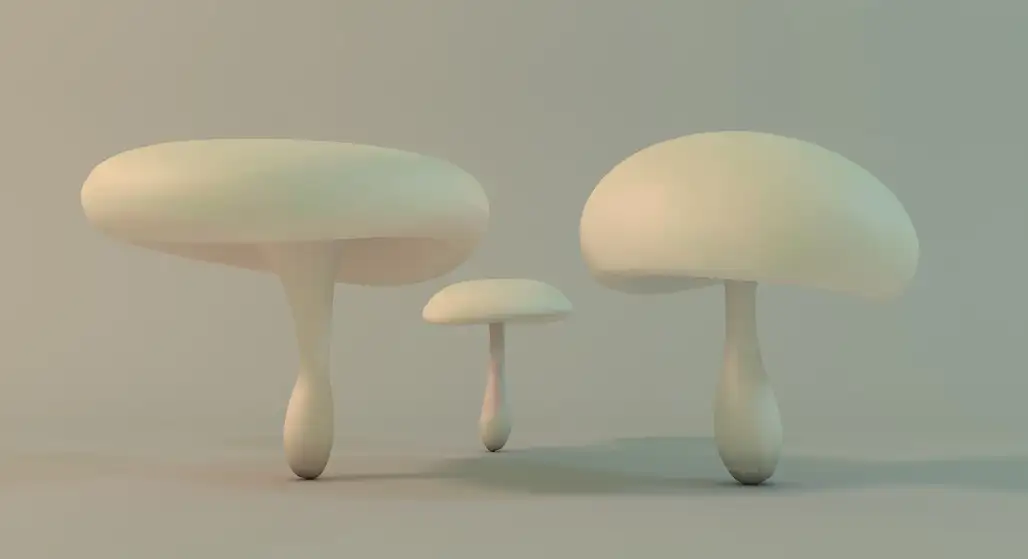 白蘑菇C4D模型 Mushroom