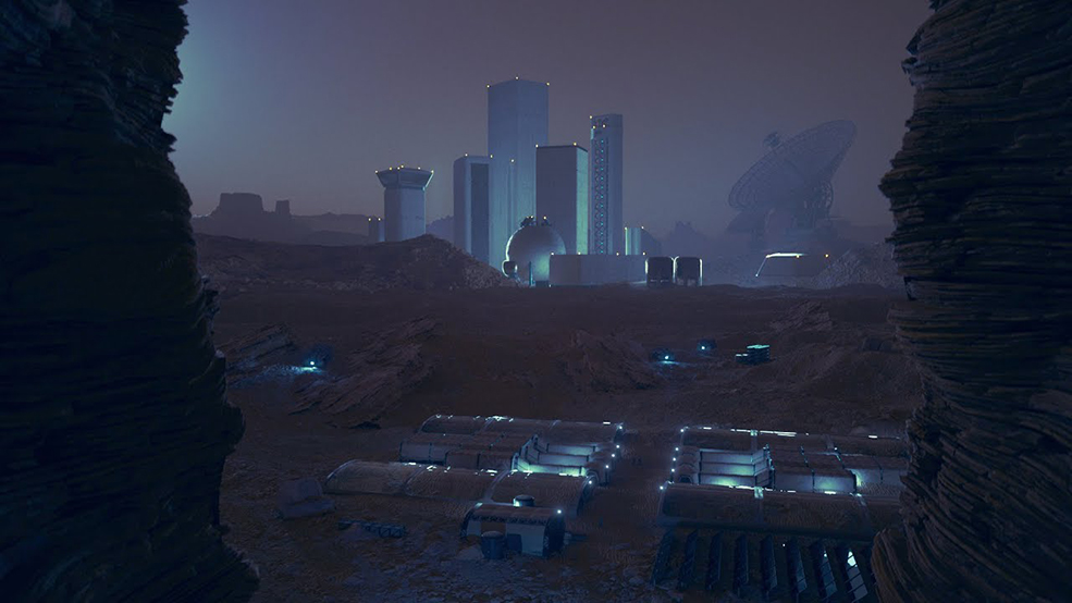 C4D Octane科幻星球基地场景渲染教程Creating a Space Colony using KitBash3d Models