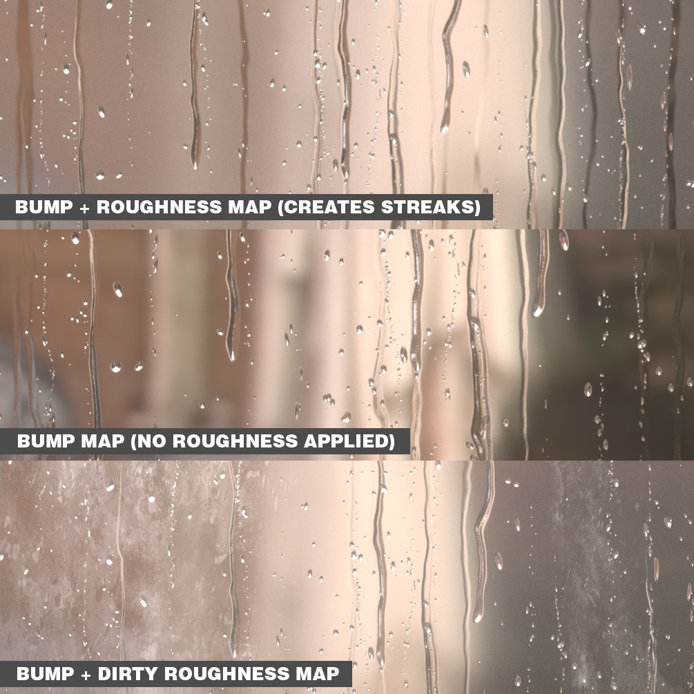 逼真的玻璃高精度雨滴序列图素材 Realistic Animated Raindrop Material - C4D之家 - RAINDROP_gumroad_mainimage4.jpg