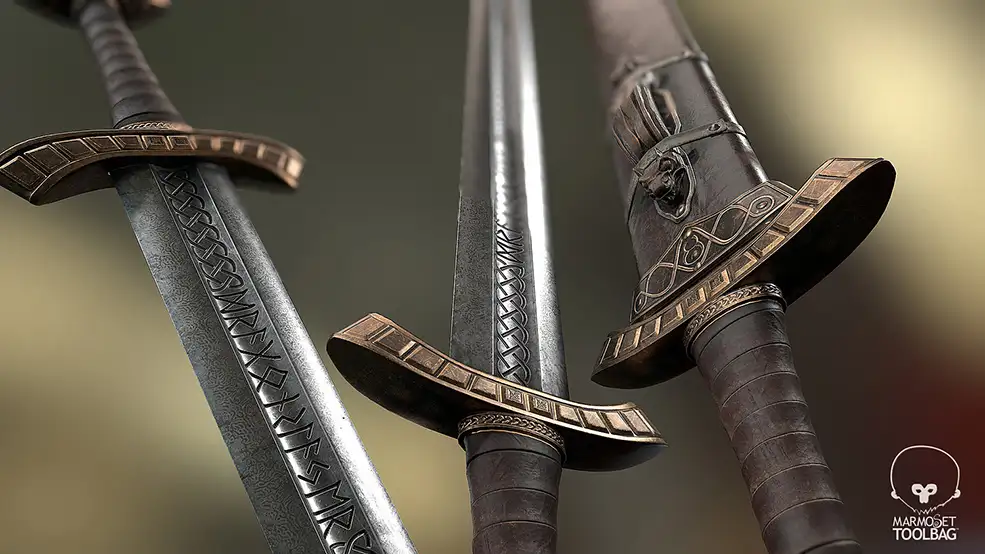 科幻刀剑游戏3D模型 Cubebrush – Sci-fi Swords Pack 1