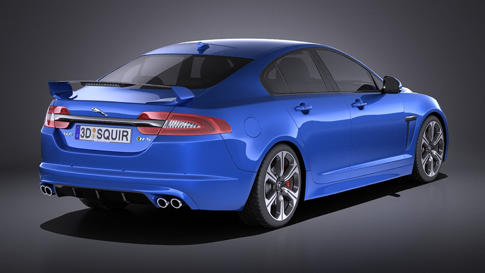 蓝色捷豹XFR-S跑车C4D模型 Jaguar XFR-S 2014 3D Model - C4D之家 - 51676.jpg