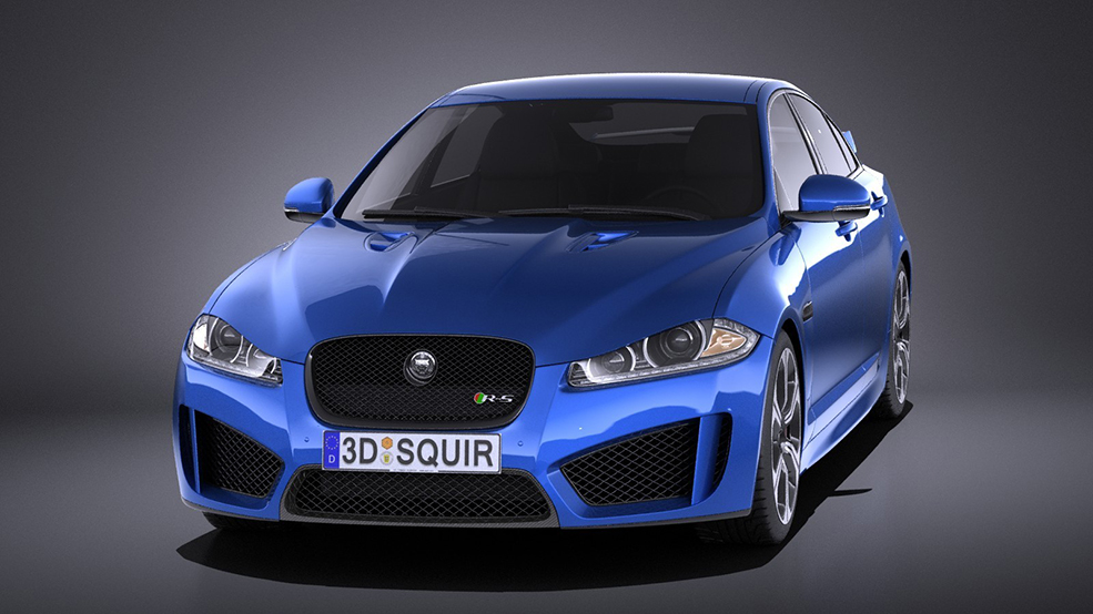 蓝色捷豹XFR-S跑车C4D模型 Jaguar XFR-S 2014 3D Model - C4D之家 - 51672.jpg