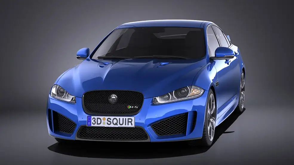 蓝色捷豹XFR-S跑车C4D模型 Jaguar XFR-S 2014 3D Model