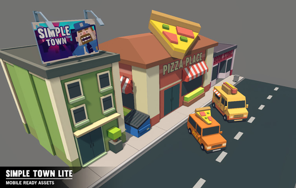 C4D卡通街边商店商铺模型 Simple Town Lite - Cartoon Assets