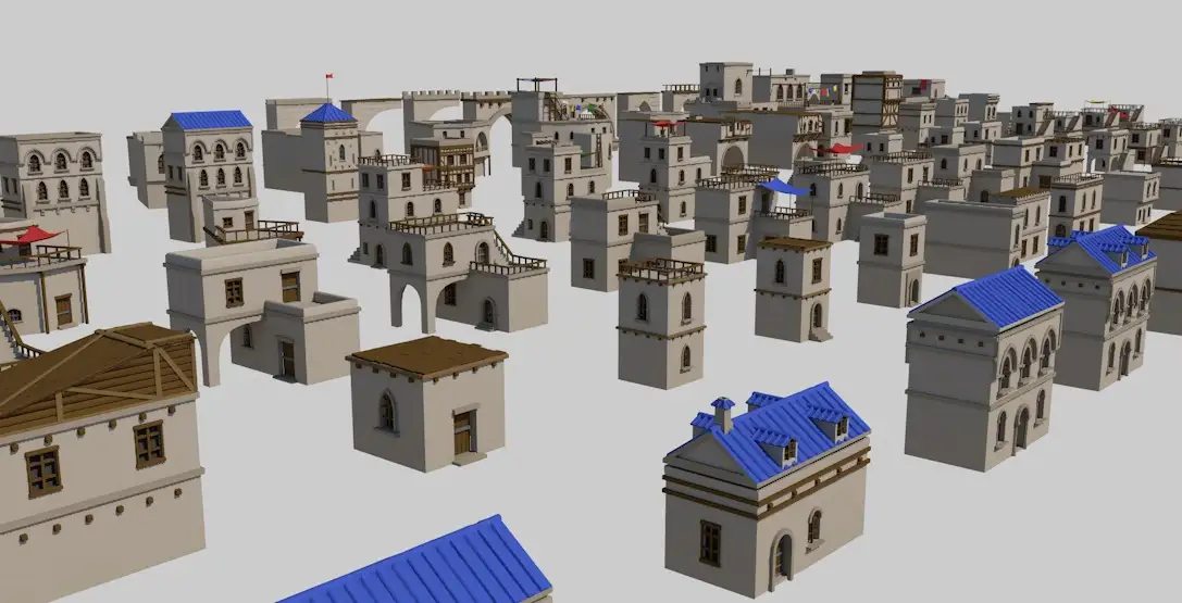 上百个低面卡通城堡建筑C4D模型 Castle Building - C4D之家 - 屏幕快照 2018-09-11 21.31.09.jpg