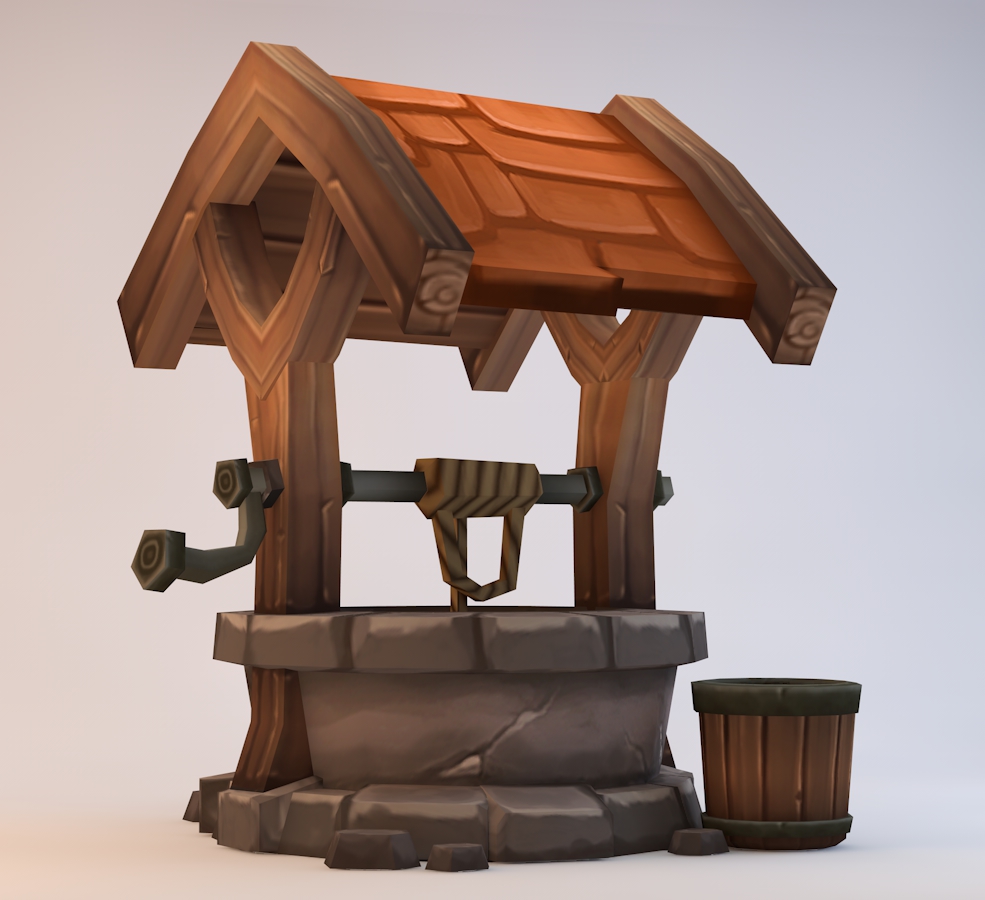 C4D低面卡通水井模型 water well - C4D之家 - 场景27.jpg