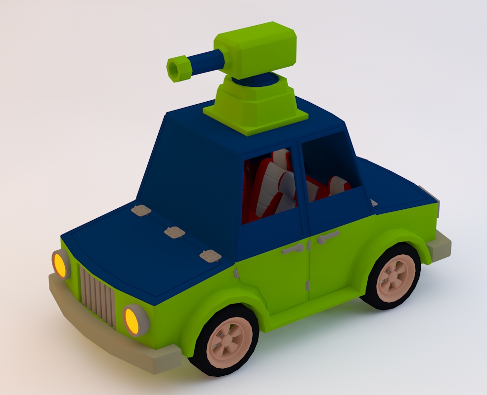 低面卡通汽车C4D模型 Toye car - C4D之家 - 场景27.jpg