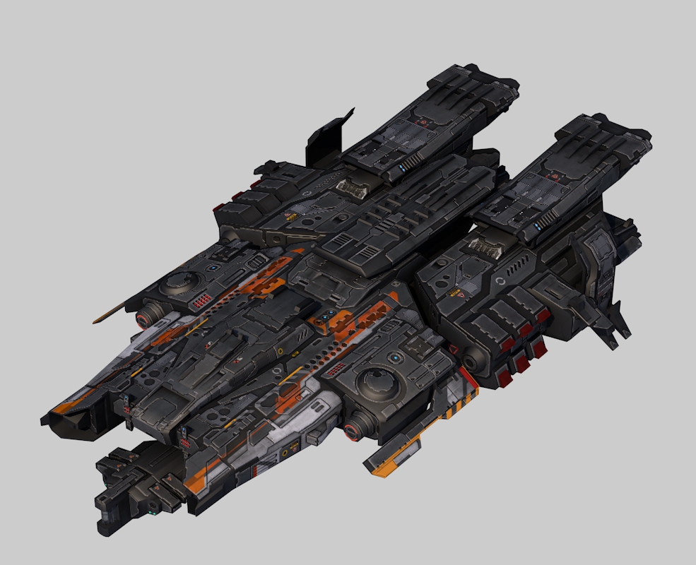 低面科幻飞船C4D模型 SF Corvette F3